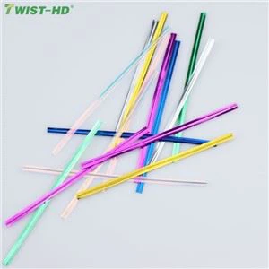 প্রতিযোগিতামূলক মূল্য 8 সেমি 10 সেমি গোল্ডেন প্রি-কাট মেটালিক ব্রেড ব্যাগ টুইস্ট টাই